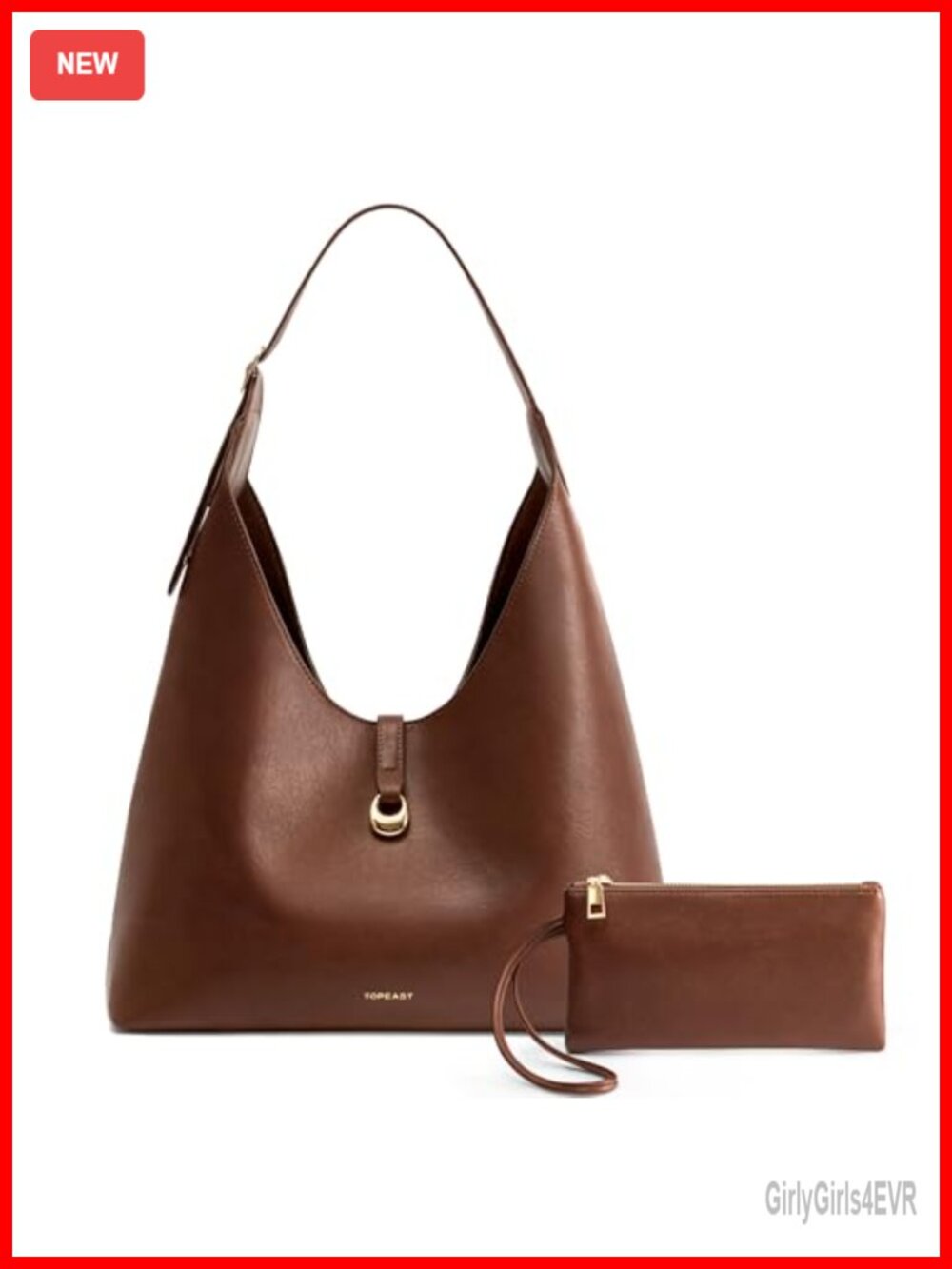 Slouchy Hobo Bag for Women Large Shoulder Tote with Matching Wallet Faux Leather